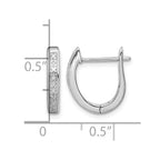 Sterling Silver Rhodium Diamond Hinged Hoop Earrings