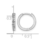 Sterling Silver Rhodium Diam. Huggie Earrings