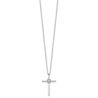 Sterling Silver Diamond Rhodium-plated Eternal Life Cross Necklace