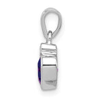 Sterling Silver Rhodium Plated Amethyst and Diamond Pendant