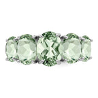 Sterling Silver Rhodium Green Quartz Ring