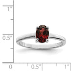 Sterling Silver Rhodium Garnet Ring