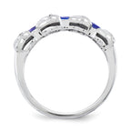 Sterling Silver Rhodium Tanzanite & Diam. Ring