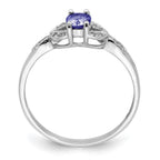 Sterling Silver Rhodium Tanzanite & Diam. Ring