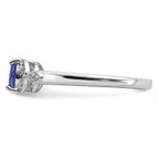 Sterling Silver Rhodium Tanzanite & Diam. Ring