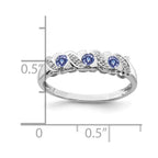 Sterling Silver Rhodium Tanzanite & Diam. Ring