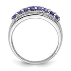 Sterling Silver Rhodium Tanzanite & Diam. Ring