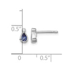 Sterling Silver Rhodium-plated Tanzanite & Diamond Earrings