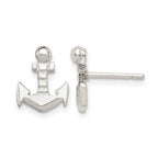 Sterling Silver Anchor Mini Post Earrings