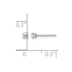 Sterling Silver Polished Children's 2.5mm Round Snap Set CZ Stud Earrings