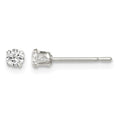 Sterling Silver Polished Children's 3mm Round Snap Set CZ Stud Earrings