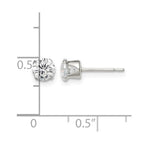 Sterling Silver 5mm Round Snap Set CZ Stud Earrings
