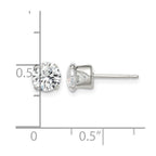 Sterling Silver 6mm Round Snap Set CZ Stud Earrings