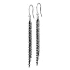 Sterling Silver Rhodium & Black Ruthenium-plated Chain Dangle Earrings