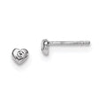 Sterling Silver Madi K Rhodium-plated Polished April White Preciosa Crystal Heart Children's Post Earrings