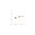 Sterling Silver Madi K Rhodium-plated Polished August Light Green Preciosa Crystal Heart Children's Post Earrings