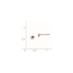 Sterling Silver Madi K Rhodium-plated Polished January Red Preciosa Crystal Heart Children's Post Earrings