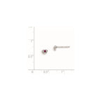 Sterling Silver Madi K Rhodium-plated Polished July Red Preciosa Crystal Heart Children's Post Earrings