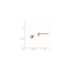Sterling Silver Madi K Rhodium-plated Polished June Pink Preciosa Crystal Heart Children's Post Earrings