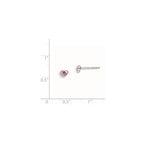 Sterling Silver Madi K Rhodium-plated Polished October Pink Preciosa Crystal Heart Children's Post Earrings
