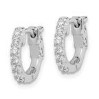 Sterling Shimmer Sterling Silver Rhodium-plated 14 Stone CZ Hinged Hoop Earrings