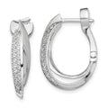 Sterling Shimmer Sterling Silver Rhodium-plated 56 Stone Pav‚ CZ Double Twisted Oval Hinged Hoop Earrings