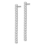 Sterling Silver Rhodium-plated Polished Fancy CZ Post Dangle Earrings