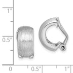 Sterling Silver Rhodium-plated D/C Non-Pierced J-Hoop Earrings