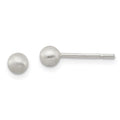 Sterling Silver Polished 4mm Laser-cut Post Earrings