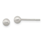 Sterling Silver Polished 4mm Laser-cut Post Earrings