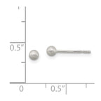 Sterling Silver Polished 3mm Laser-cut Post Earrings