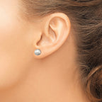 Sterling Silver Polished 8mm Laser-cut Post Earrings