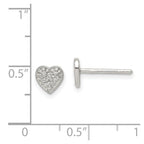 Sterling Silver CZ Heart Post Earrings