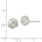 Sterling Silver Polished and Textured Knot Post Earrings