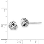 Sterling Silver Rhodium-plated Double Knot Post Earrings
