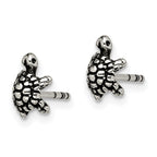 Sterling Silver and Antiqued Turtle Post Earrings
