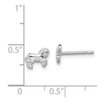 Sterling Silver Rhodium-plated Children's Horse Post Earrings