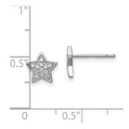Sterling Silver Rhodium-plated CZ Star Post Earrings