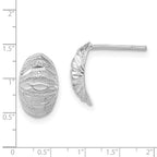 Sterling Silver Polished Diamond-cut & Textured Post Earrings