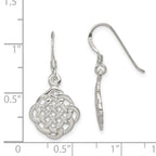 Sterling Silver Rhodium-plated Celtic Dangle Earrings