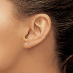 Sterling Silver Polished 6 prong 3mm Round CZ Stud Earrings