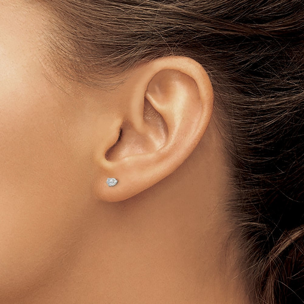 Sterling Silver Polished 6 prong 3mm Round CZ Stud Earrings
