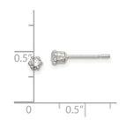 Sterling Silver Polished 6 prong 3mm Round CZ Stud Earrings