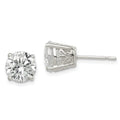 Sterling Silver Polished 8mm Round CZ Swirl Basket Set Stud Earrings