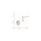 Sterling Silver Polished Oval CZ Post Earrings