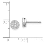 Sterling Silver Rhodium-plated Polished CZ 7mm Circle Post Earrings