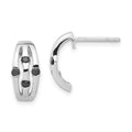 Sterling Silver Black CZ Post Earrings