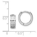 Sterling Silver Polished Rhodium-plated Hinged Hoop Earrings