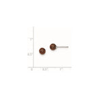 Sterling Silver Rhodium-plated 5-6mm Brown Round Freshwater Cultured Pearl Post Earring