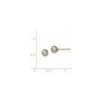Sterling Silver Rhodium-plated 5-6mm Grey Round Freshwater Cultured Pearl Post Earrings